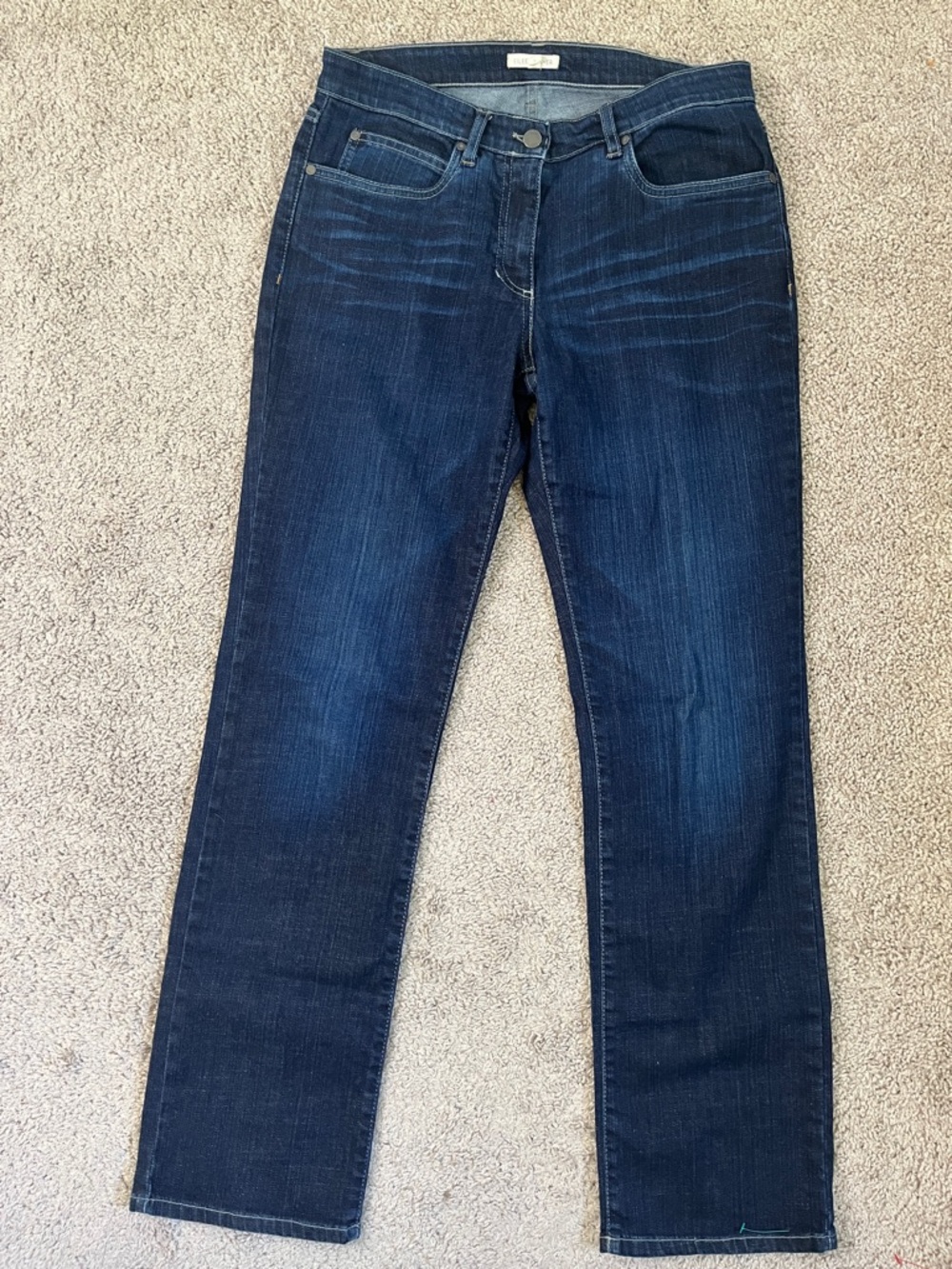 Eileen Fisher Dark Blue Straight Leg Women’s Jeans Size 8